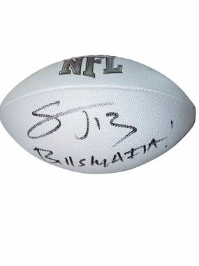 Stevie Johnson Signed Buffalo Bills Football - Inscribed BILLS MAFIA TSE Cert